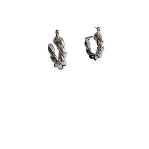 Silver twisted hoop earrings